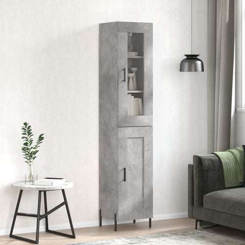 Highboard Concrete Grey 34.5x34x180 cm Engineered Wood 3199501
