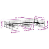 Outdoor Sofa Set 11 pcs Natural Solid Acacia Wood 3368272