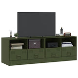 TV Cabinets 2 pcs Olive Green 67x39x44 cm Steel 841748