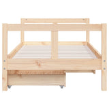 Kids Bed Frame with Drawers 80x160 cm Solid Wood Pine 834414