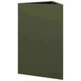 ZNTS Garden Planters 2 pcs Olive Green Triangular 50x43x75 cm Steel 851178