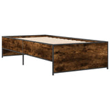 Bed Frame without Mattress Smoked Oak 75x190 cm Small Single 845253