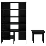 Shoe Cabinet with Shelf 2 pcs Black Oak Engineered Wood 8000381
