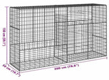Gabion Basket with Cover 200x50x150 cm Galvanised Iron 3295155
