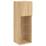 TV Cabinets with LED Lights 2 pcs Sonoma Oak 30.5x30x90 cm 837006