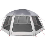 ZNTS Pool Tent with Removable Fly & Mesh Walls Grey 612x612 cm 4100639