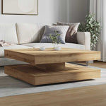 ZNTS Coffee Table 360-Degree Rotatable Artisan Oak 90x90x34.5 cm 3321359
