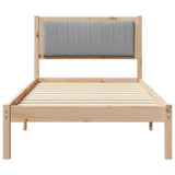Bed Frame with Upholstered Headboard Light Grey 90 x 190 cm 878294