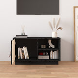 TV Cabinet Black 70x34x40 cm Solid Wood Pine 818239