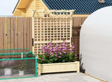 Raised Bed with Drainage Holes, Wood Planter with Trellis for Climbing Plants to Grow Vegetables, T3398P310880