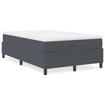 ZNTS Box Spring Bed Dark Grey Small Double Corduroy Fabric 3337398
