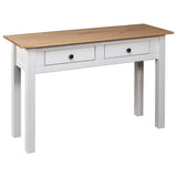 Console Table White 110x40x72 cm Solid Pine Wood Panama Range 282681