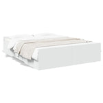 Bed Frame with Drawers without Mattress White 150x200 cm King Size 3280286