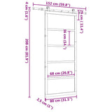 Sliding Door Brown 80 x 208 cm Solid Pine Wood 3381165