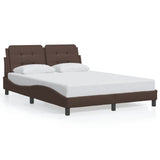 Bed Frame without Mattress "Zadar" Brown 140x190 cm Faux Leather 3208179