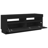 TV Cabinet with LED Lights Black 100x35x40 cm 804455
