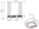 Raised Bed with Trellis and Roof Grey 122.5 x 40 x 127 cm PP 3423027