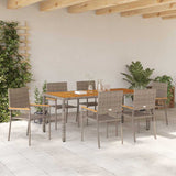 Garden Dining Set 7 pcs Grey Poly Rattan 3365411