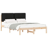 Bed Frame with Upholstered Headboard Black 160 x 200 cm 877896