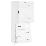 Highboard White 69.5x34x180 cm Engineered Wood 3195859