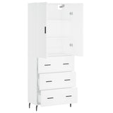 Highboard White 69.5x34x180 cm Engineered Wood 3195859