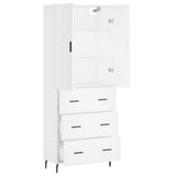 Highboard White 69.5x34x180 cm Engineered Wood 3195859