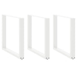 Dining Table Legs U-Shaped 3 pcs White 90x cm Steel 4013209