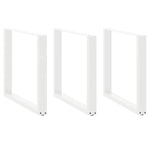 ZNTS Coffee Table Legs U-Shaped 3 pcs White 90x cm Steel 4013209