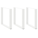 ZNTS Coffee Table Legs U-Shaped 3 pcs White 90x cm Steel 4013209