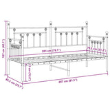 Daybed Frame White 80 x 200 cm Steel 42002671