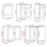 11 Piece Kitchen Cabinet Set Porto Concrete Grey Engineered Wood 3314905