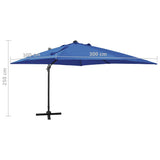 Cantilever Garden Parasol Azure Blue Polyester, Aluminium Large 312349