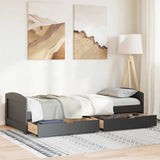 Day Bed with 2 Drawers without Mattress IRUN Black 90x200 cm 3314678