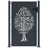 Garden Gate Anthracite 105x130 cm Steel Tree Design 153156