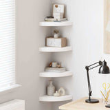323888 Floating Corner Shelves 4 pcs High Gloss White 25x25x3,8 cm MDF