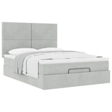 Ottoman Bed with Mattresses Light Grey 140x200cm Velvet 3313403