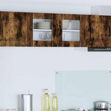 Wall Glass Cabinet LUCCA Smoked Oak 80 x 31 x 40 cm 884950