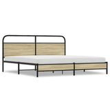 Metal Bed Frame without Mattress Sonoma Oak 200x200 cm 3318687