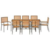 Garden Dining Set 9 pcs Grey Poly Rattan 3365453