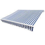 ZNTS Awning Top Sunshade Canvas Blue & White 450x300 cm 143700