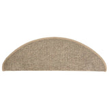 Stair Mats 15 pcs 65x21x4 cm Dark Beige Half Round Large 326902
