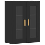 Wall Mounted Cabinets 2 pcs Black Engineered Wood 3197898