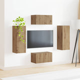 TV Cabinet Set Wall-mounted 2 pcs Artisan Oak Engineered Wood 3408978