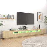 TV Cabinet with LED Lights Sonoma Oak 300x35x40 cm 3081927