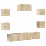 7 Piece TV Cabinet Set Sonoma Oak Engineered Wood 3114504