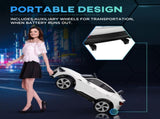 12V Kids Electric Ride-On Car, with Remote Control, Lights, Music, Horn - White T3398P348297