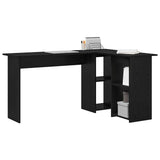 Desk with Shelf Black Oak 142 x 102 x 73 cm Engineered Wood 869291