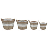 Raised Bed 4 pcs Wicker with PE Lining 246830