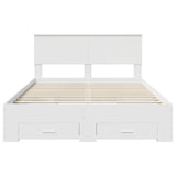 Bed Frame with Headboard White 140 x 200 cm Engineered Wood 3408263