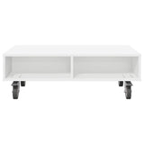 Side Table with Wheels White 90 x 50 x 30 cm Engineered Wood 891016
